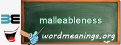 WordMeaning blackboard for malleableness